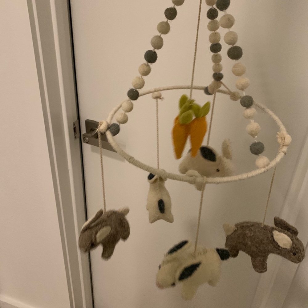 Bunny baby mobile